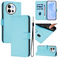 Per vivo V40 Lite 5G / V30E 5G Custodia per telefono in pelle tinta unita con cordino Global Skin Feel (blu cielo)