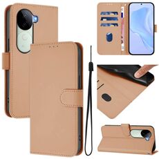 Per vivo V40E 5G India / iQOO Z9s 5G Custodia in pelle tinta unita con cordino (nudo)