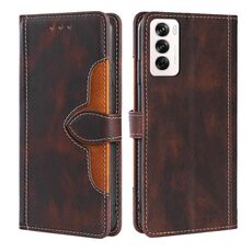 Per OPPO Reno12 5G Custodia in pelle con fibbia magnetica Global Skin Feel (marrone)