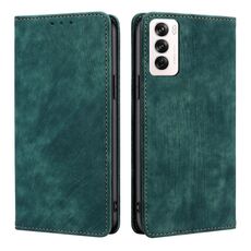 Per OPPO Reno12 5G Global RFID Anti-theft Brush Custodia magnetica in pelle per telefono (verde)