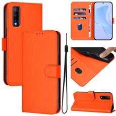 Per vivo Y70S Custodia in pelle tinta unita con cordino (arancione)