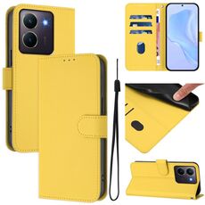 Per vivo Y36 5G Global / Y36 4G Global Custodia in pelle tinta unita con cordino (giallo limone)