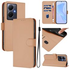 Per vivo Y78 5G Global / V29 Lite Custodia in pelle tinta unita con cordino (nudo)