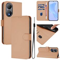 Per vivo Y100 5G Custodia per telefono in pelle tinta unita con cordino Global Skin Feel (nudo)