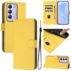 Per vivo Y100 5G IDN / V40 SE 5G Custodia in pelle tinta unita con cordino (giallo limone)