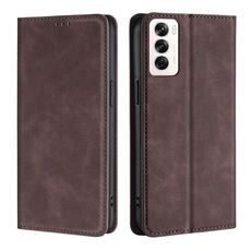 Per OPPO Reno12 5G Custodia per telefono in pelle magnetica Global Skin Feel (marrone scuro)