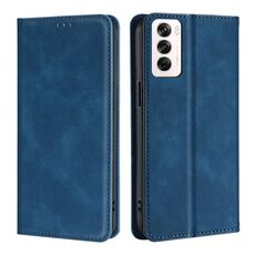 Per OPPO Reno12 5G Custodia per telefono in pelle magnetica Global Skin Feel (blu)