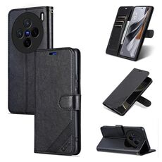 Per vivo X200 AZNS Custodia per telefono in pelle di pecora con texture flip (nera)