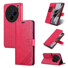 Per vivo X200 AZNS Custodia in pelle con texture in pelle di pecora (rossa)