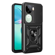 Per vivo iQOO Z9s 5G Global Sliding Camera Cover Design TPU+PC Custodia per telefono (nero)