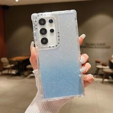 Per Samsung Galaxy S24 Ultra 5G TPU + PC + Glitter Paper Custodia per telefono a copertura totale (blu)