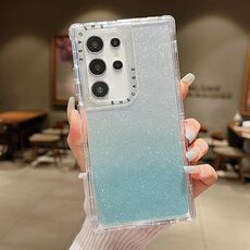 Per Samsung Galaxy S24 Ultra 5G TPU + PC + Glitter Paper Custodia per telefono a copertura totale (verde)