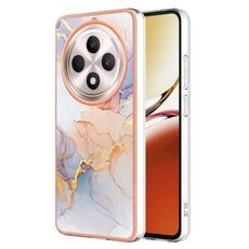 Per OPPO Reno12 F 5G Custodia per telefono in TPU IMD galvanica (marmo bianco)