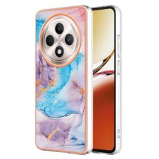 Per OPPO Reno12 F 5G Custodia per telefono in TPU IMD galvanica (marmo blu)