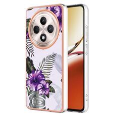 Per OPPO Reno12 F 5G Custodia per telefono in TPU IMD galvanica (fiore viola)