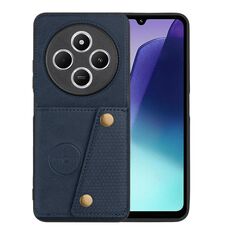 Per Redmi 14C 4G Custodia magnetica per telefono con doppia fibbia e slot per schede (blu)
