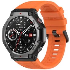 Per Amazfit T-Rex 3 Cinturino in silicone con fibbia ad ago tinta unita (arancione)