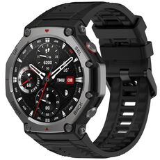 Per Amazfit T-Rex 3 Cinturino in silicone con fibbia ad ago tinta unita (nero)