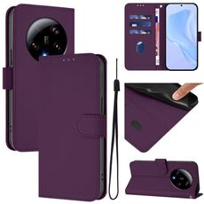 Per Xiaomi 13 Ultra Skin Feel Custodia in pelle tinta unita con cordino (viola)