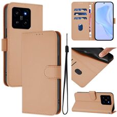 Per Xiaomi 14 Custodia in pelle tinta unita con cordino (nudo)