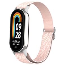 Per Xiaomi Smart Band 9/8 Cinturino in nylon elastico con spina in plastica (rosa)