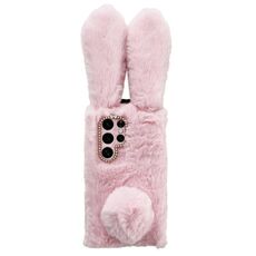 Per Samsung Galaxy S24 Ultra 5G Custodia per telefono in TPU con simpatico coniglio di peluche (rosa)