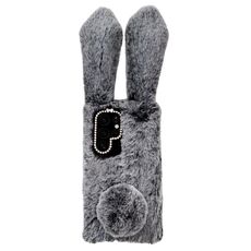 Per Samsung Galaxy S24 Ultra 5G Custodia per telefono in TPU con simpatico coniglio di peluche (grigio scuro)