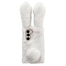 Per Samsung Galaxy S22+ 5G Custodia per telefono in TPU con simpatico coniglietto di peluche (bianco)