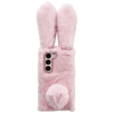 Per Samsung Galaxy S22 5G Custodia per telefono in TPU con simpatico coniglio di peluche (rosa)