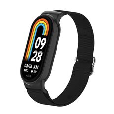 Per Xiaomi Smart Band 9/8 Cinturino per orologio in nylon elastico semplice con spina in plastica (nero)