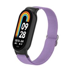 Per Xiaomi Smart Band 9/8 Cinturino per orologio in nylon elastico semplice con spina in plastica (lavanda)