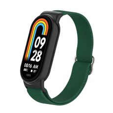 Per Xiaomi Smart Band 9/8 Cinturino per orologio in nylon elastico semplice con spina in plastica (verde militare)