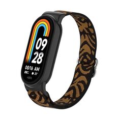 Per Xiaomi Smart Band 9/8 Cinturino per orologio in nylon elastico semplice con spina in plastica (stampa leopardata)