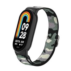 Per Xiaomi Smart Band 9/8 Cinturino per orologio in nylon elastico semplice con spina in plastica (mimetico giungla)
