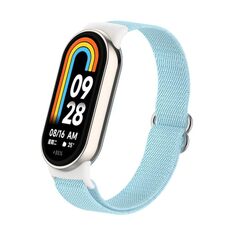Per Xiaomi Smart Band 9/8 Cinturino per orologio in nylon elastico semplice con spina in plastica (azzurro chiaro)