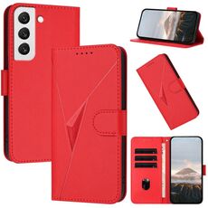 Per Samsung Galaxy S22 5G Custodia in pelle con fibbia a motivo triangolare (rosso)