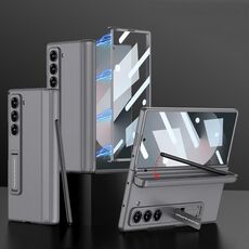 Per Samsung Galaxy Z Fold6 GKK Custodia per telefono cellulare in pelle magnetica integrata con custodia per penna, penna non inclusa (grigio)