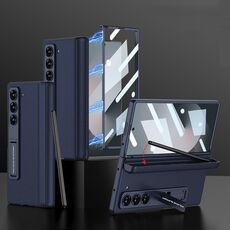 Per Samsung Galaxy Z Fold6 GKK Custodia per telefono cellulare in pelle magnetica integrata con custodia per penna, penna non inclusa (blu)