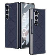 Per Samsung Galaxy Z Fold6 GKK Integrated Asterism Plating Custodia per telefono in pelle a copertura totale (blu)