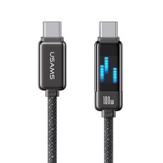 Cavo dati veloce in lega di zinco USAMS SJ744 da 100 W USB-C / Tipo-C a USB-C / Tipo-C, lunghezza: 1,2 m (colore pistola)