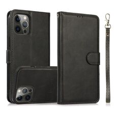 Per iPhone 14 Pro Calf Texture 2 in 1 Custodia in pelle con retro magnetico staccabile (nero)