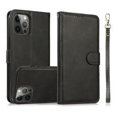 Per iPhone 15 Pro Calf Texture 2 in 1 Custodia in pelle con retro magnetico staccabile (nero)