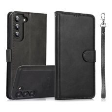 Per Samsung Galaxy S23 5G Custodia in pelle con retro magnetico staccabile 2 in 1 in pelle di vitello (nero)