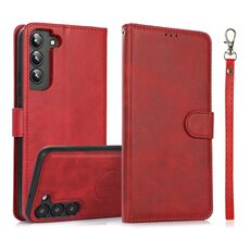 Per Samsung Galaxy S23 5G Custodia in pelle con cover posteriore magnetica staccabile 2 in 1 in vitello (rosso)