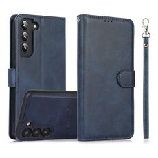 Per Samsung Galaxy S23 5G Custodia in pelle con retro magnetico staccabile 2 in 1 in pelle di vitello (blu)