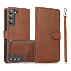 Per Samsung Galaxy S22+ 5G Custodia in pelle con retro magnetico staccabile 2 in 1 con texture di vitello (marrone)