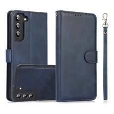 Per Samsung Galaxy S22+ 5G Custodia in pelle con retro magnetico staccabile 2 in 1 in pelle di vitello (blu)