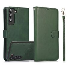 Per Samsung Galaxy S23+ 5G Custodia in pelle con retro magnetico staccabile 2 in 1 in pelle di vitello (verde)
