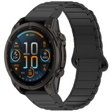 Per Garmin Fenix ​​8 51mm Dual Color Magnetic Buckle 26mm Quick Release Silicone Watch Band (Nero)