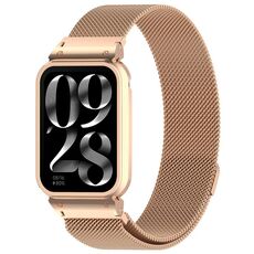 Per Xiaomi Smart Band 9 Pro Cinturino in acciaio inossidabile magnetico Milan con telaio in metallo integrato (oro rosa)